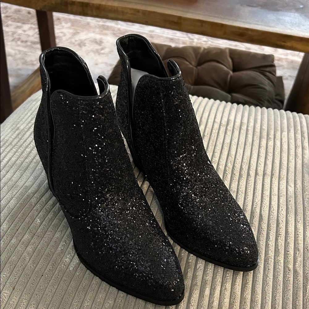 Not Rated Sparkling Black Ankle Booties